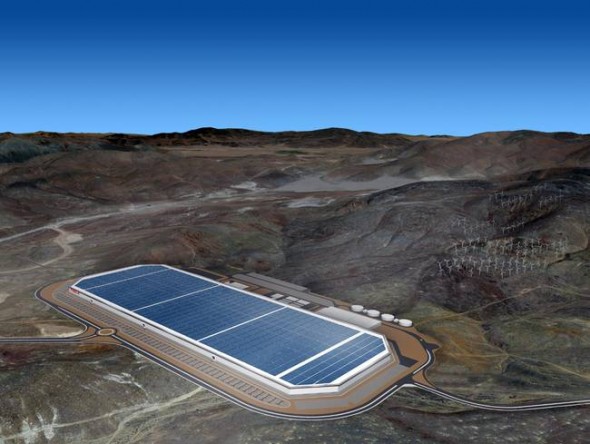 Hình: các nhà thiết kế minh hoạ phối cảnh nhà máy Gigafactory của Tesla