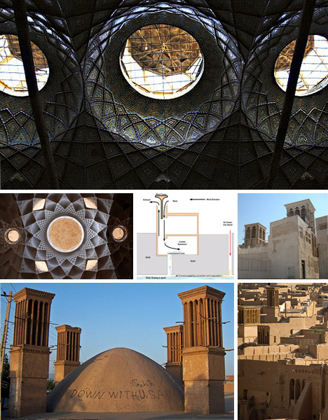 Thiết kế tháp gió của người Ba Tư cổ đại.