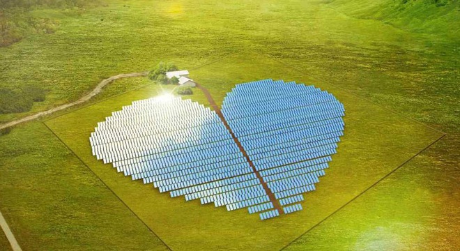 Trang trại năng lượng mặt trời Trái tim New Caledonia.