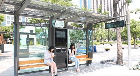 Trạm xe buýt sử dụng Năng Lượng Mặt Trời tại thủ đô Seoul