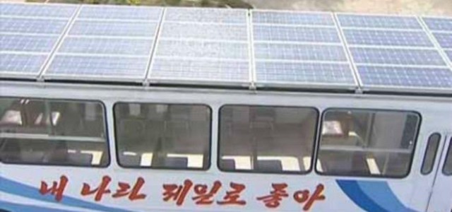Triều Tiên “khoe” xe buýt năng lượng mặt trời