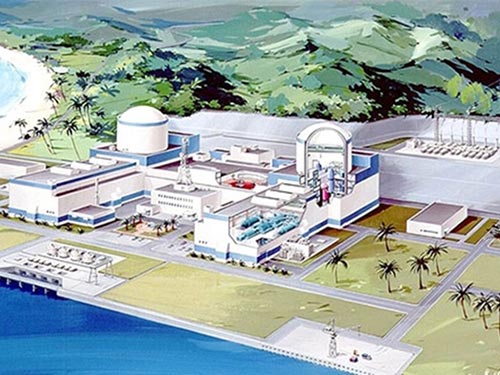 Mô hình nhà máy điện hạt nhân Ninh Thuận 1. Ảnh: T.P