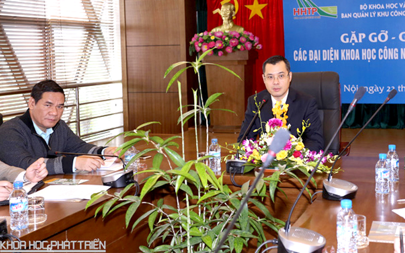 Thứ trưởng Bộ KH&CN Phạm Đại Dương phát biểu tại buổi giao lưu. Ảnh: Ngũ Hiệp
