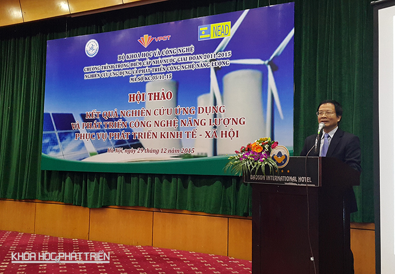 TS Lê Đình Tiến - nguyên Thứ trưởng Bộ Khoa học và Công nghệ, Chủ nhiệm Chương trình KC05 khai mạc hội thảo.