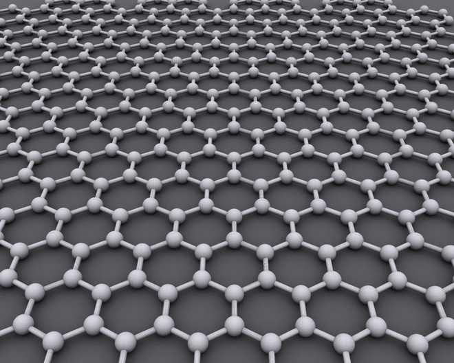 Graphene là tấm phẳng dày bằng một lớp nguyên tử carbon, có hình dạng mạng lưới lục giác nối kết các nguyên tố carbon giống tổ ong.
