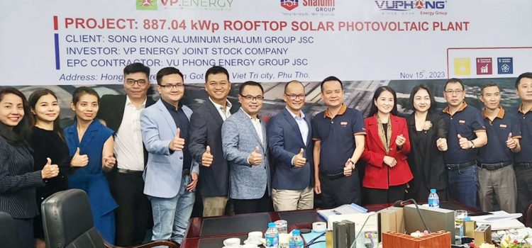 Lễ ký kết phát triển hệ thống điện mặt trời tại nhà máy Nhôm Sông Hồng Shalumi